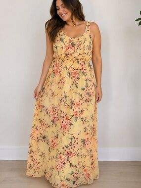 Denim‎ 24/7 Yellow Floral Maxi Dress - Sleeveless Summer Dress